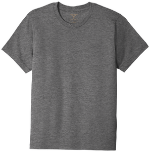 heather grey unisex crew neck cotton/poly short sleeve t-shirt 
