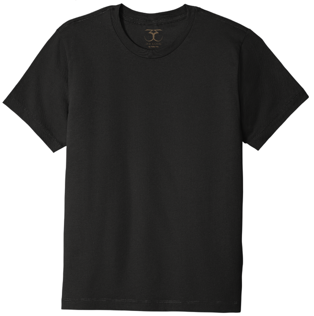 black unisex crew neck 100% cotton short sleeve t-shirt 