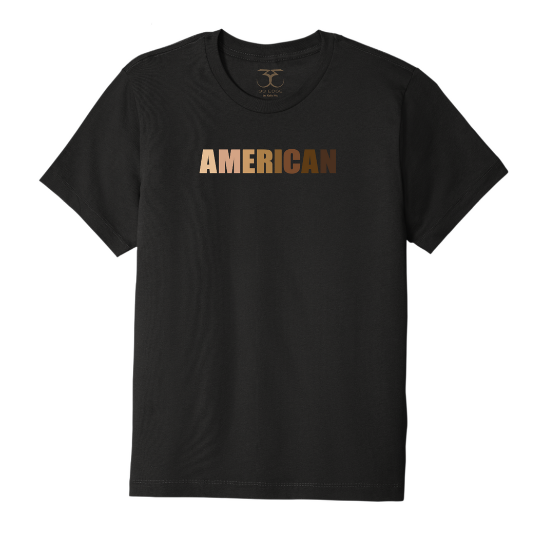 black unisex crew neck 100% cotton short sleeve graphic t-shirt with 