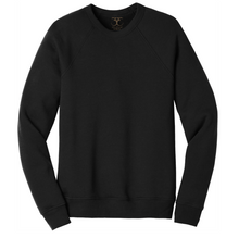 Load image into Gallery viewer, black unisex crew neck cotton/poly long sleeve sweatshirt 
