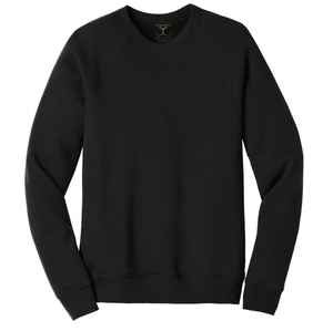 black unisex crew neck cotton/poly long sleeve sweatshirt 