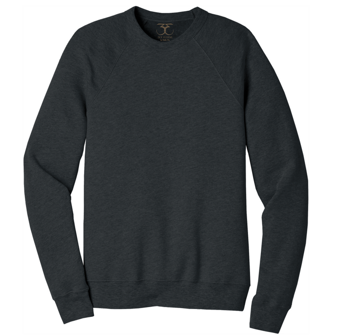 Dark heather grey unisex crew neck cotton/poly long sleeve sweatshirt 